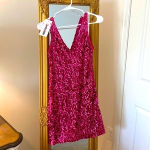 Stunning Barbie Pink Sequin Party Dress